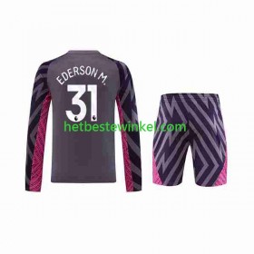 Manchester City Ederson Moraes 31 Voetbalshirts Doelman Kind Uit 2023-24 - LS